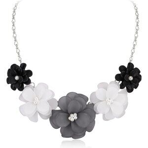 🆕 Women Black Flower Collar Necklace Summer Holiday Floral Costume Jewelry Gift